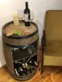 Drewniana beczka barek i stojak X na wino - 80cm (4).webp
