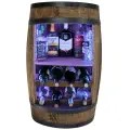 Drewniana beczka barek z pólkami na wino i z oświetleniem LED RGB - 80cm (1).webp