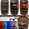 Drewniana beczka barek z pólkami na wino i z oświetleniem LED RGB - 80cm (4).webp