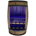 Drewniana beczka barek z pólkami na wino i z oświetleniem LED RGB - 80cm (15).webp