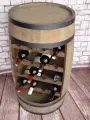 Drewniana beczka barek z 4 leżakami na wino - 80cm (6).webp