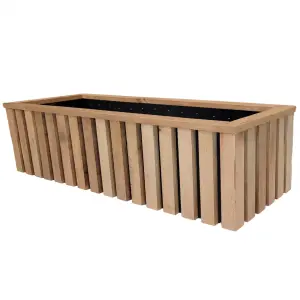 Drewniana doniczka 65x23x17 Panele 3D listwy-lamele z wkładem plastikowym