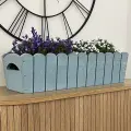 Doniczka drewniana frezowana 65cm - niebieski (3).webp