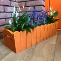 Doniczka drewniana frezowana 65cm - pomarańczowy skrzynka na kwiaty (6).webp