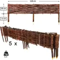 Palisada ogrodowa zestaw 5 szt. Płotek wiklinowy do ogrodu 120x20cm (10).webp