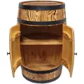 beczka z drzwiami barek na butelki z alkoholem do domu, restauracji szczotkowane drewno (13).webp