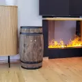 Drewniana beczka z drzwiami bar domowy na butelki z winem (2).webp
