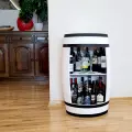 Biała Beczka na alkohol z czarnymi obręczami.webp