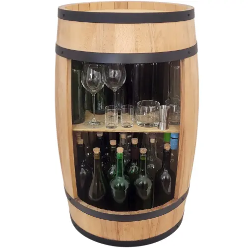 Drewniana beczka na alkohol barek.webp