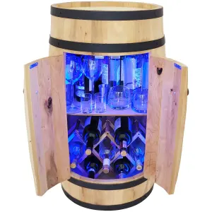 Barek w kształcie beczki z drzwiami, LED RGB, rozkładany leżak