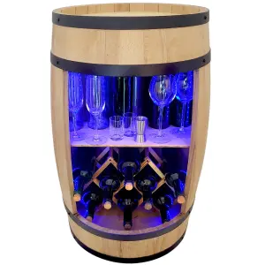 Beczka jasna RGB ze stojakiem na wino wyjmowanym