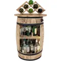 Minibar z beczki rustykalnej z dużym blatem.webp