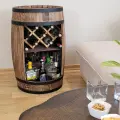 Elegancka beczka drewniana na butelki z winem.webp