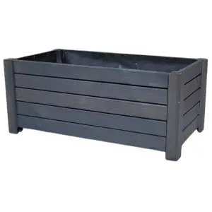 Drewniana skrzynia z podwyższonym dnem na rośliny i kwiaty, rustykalna donica na balkon i do ogrodu – 60x38x25 cm