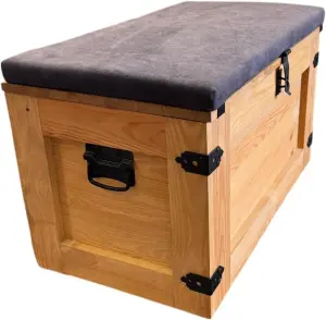 Skrzynia dąb 80x45 poduszka antarcyt
