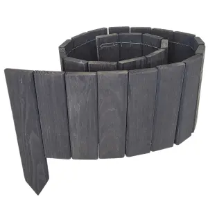 Drewniany płotek ogrodowy 5 szt. 110x25x15cm – obrzeże do rabat i trawnika 550 cm – kolor antracyt