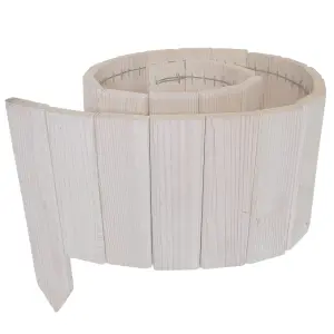 Drewniany płotek ogrodowy 5 szt. 110x20x10cm – białe obrzeże do rabat i ścieżek 550 cm