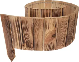 Ogrodzenie drewniane ogrodowe 550 cm – zestaw 5 szt. – 110x15,5 cm – paliki 25 cm – brązowe